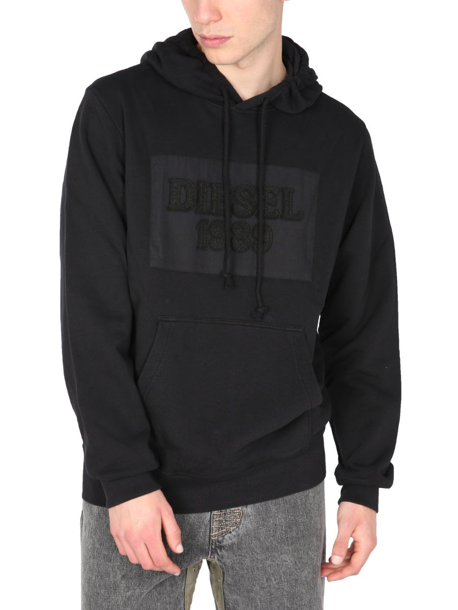 DIESEL Men's Relaxed Fit Hoodie with Drawstring