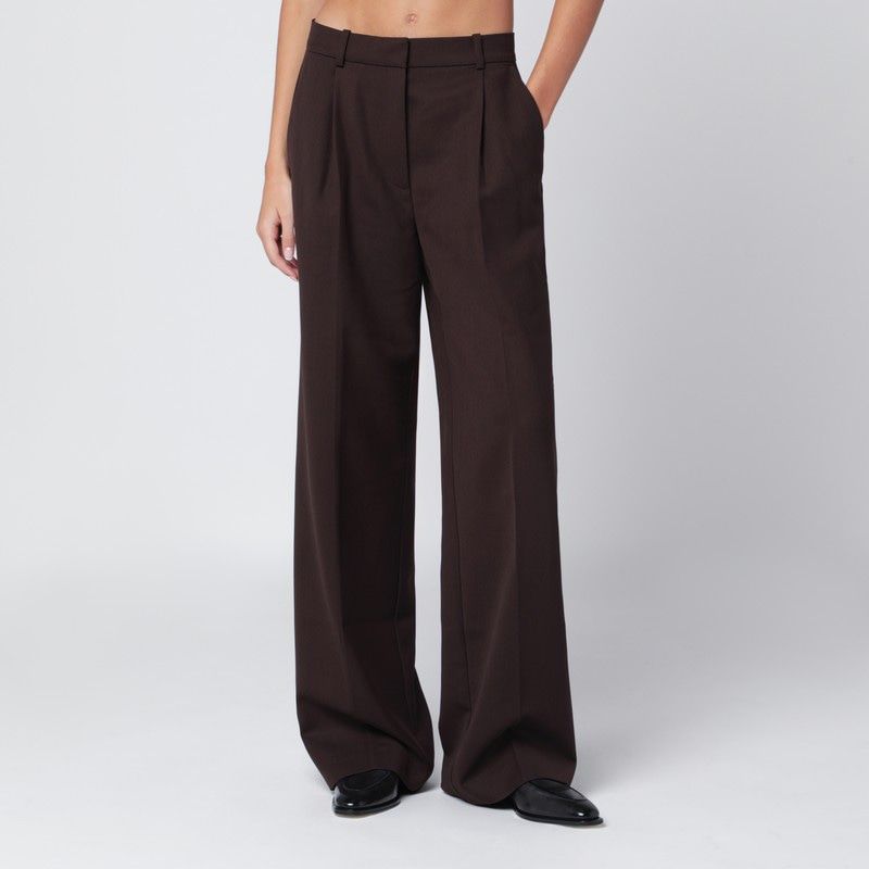ANINE BING Wide-Leg Wool Blend Trousers