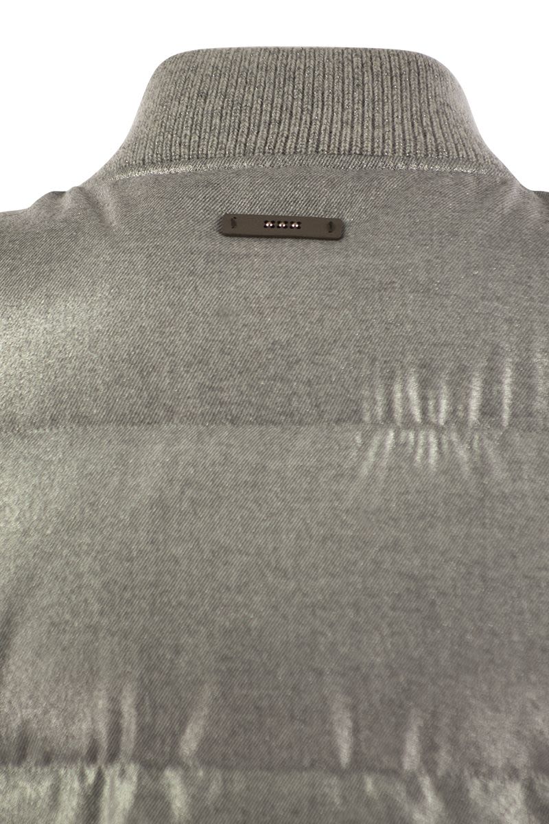 PESERICO Cropped Down Vest with Knit Edges