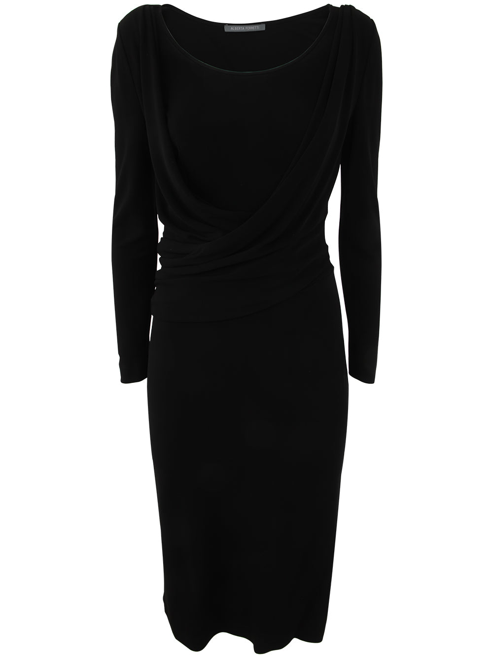 ALBERTA FERRETI Long Sleeves V Neck Midi Dress