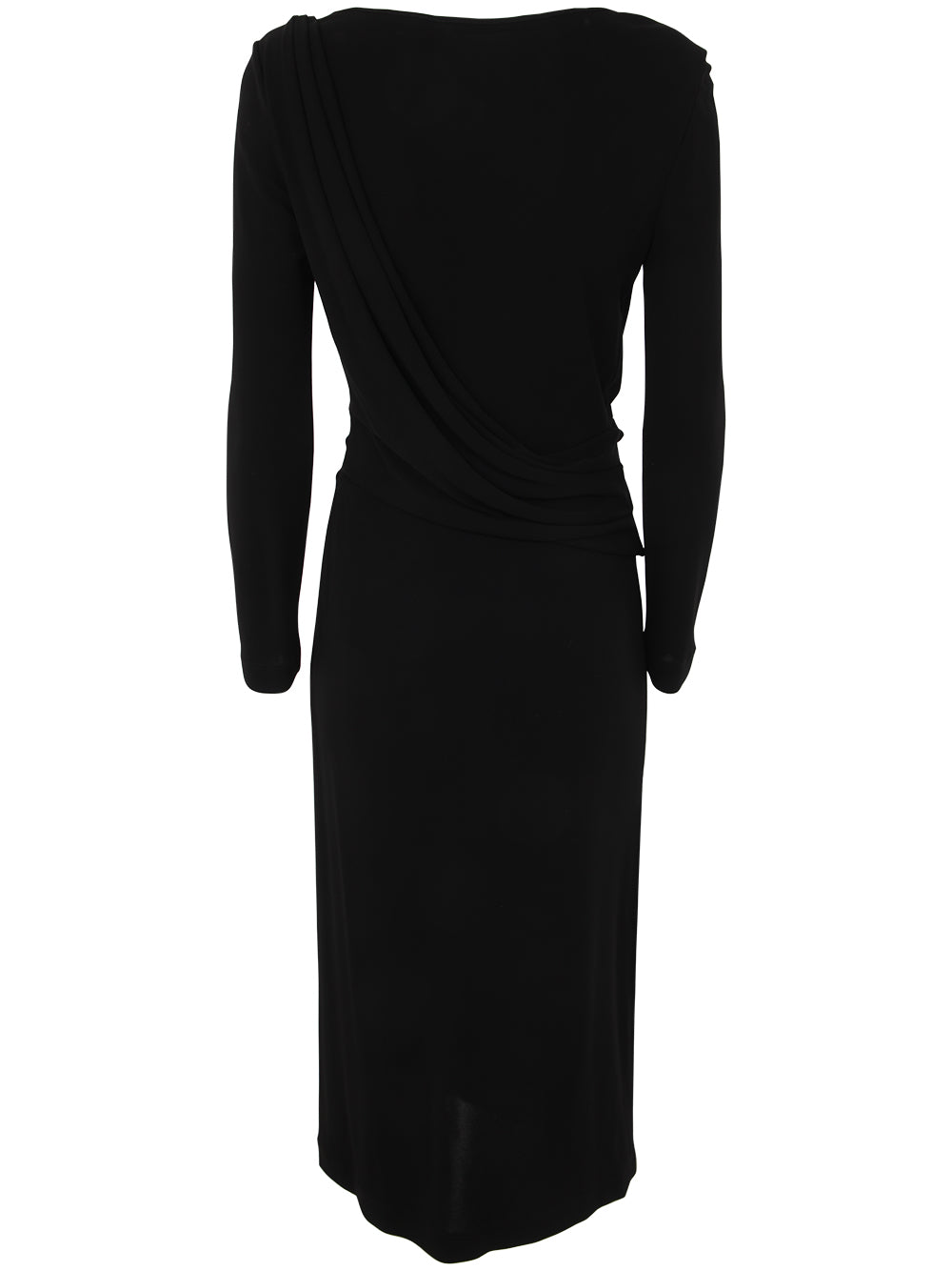 ALBERTA FERRETI Long Sleeves V Neck Midi Dress