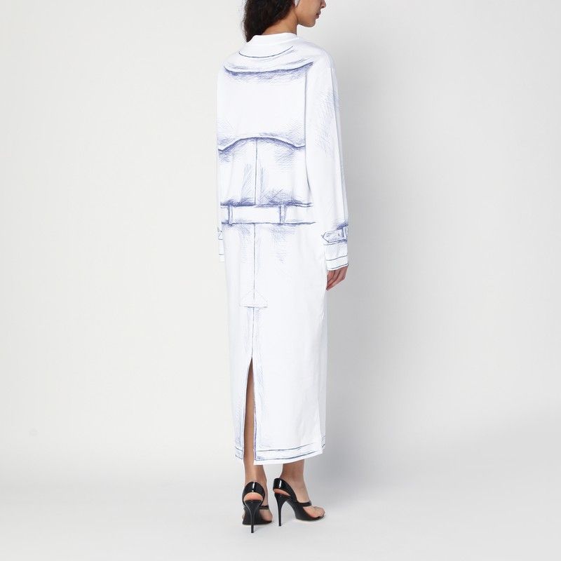 MOSCHINO COUTURE Trompe L'Oeil Cotton Dress with Back Slit