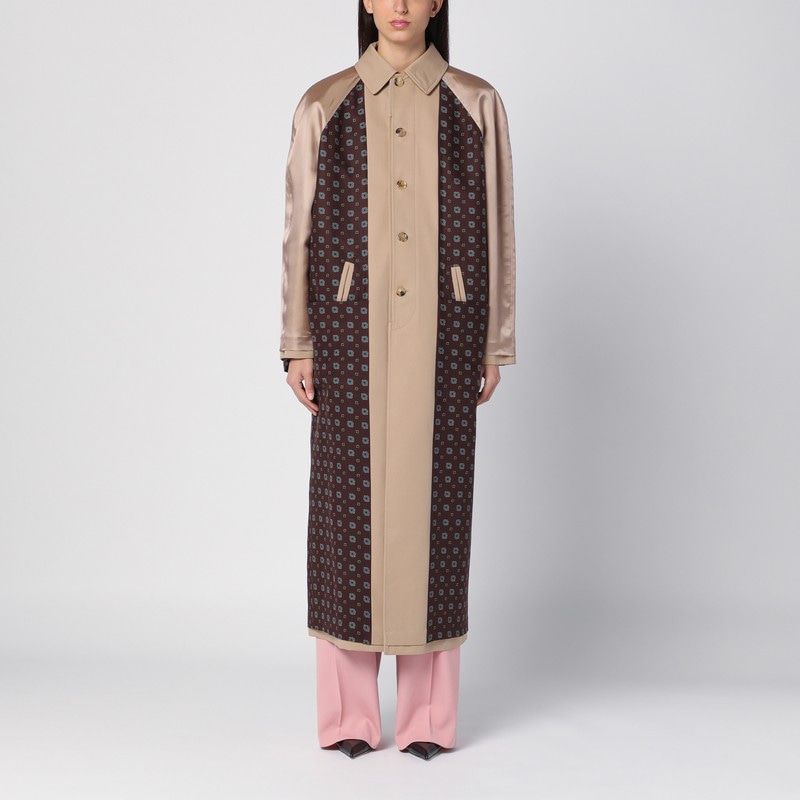 MOSCHINO COUTURE Reversible Trench Jacket in Gabardine and Satin