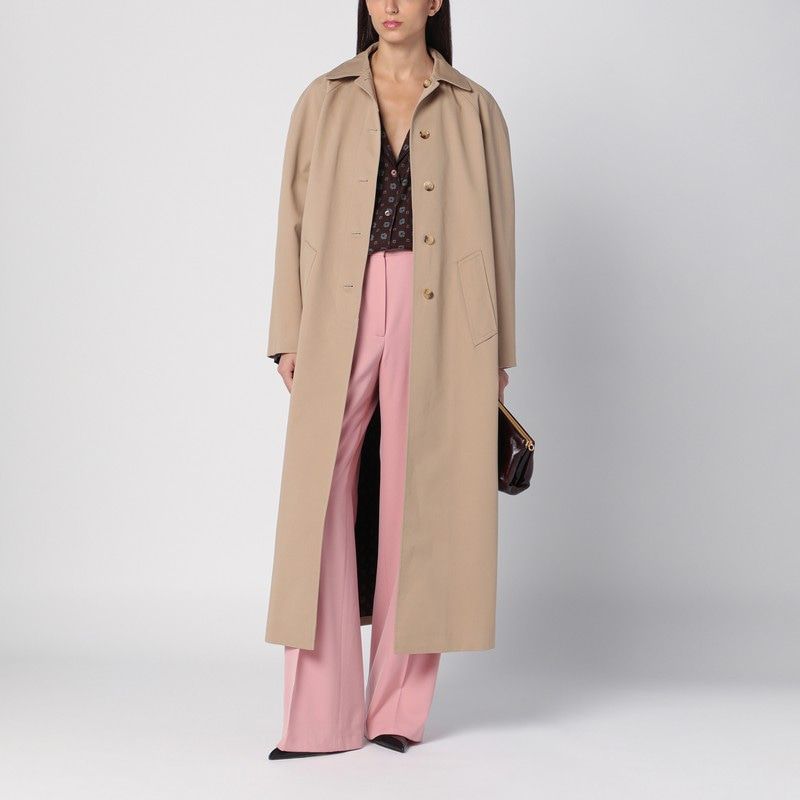 MOSCHINO COUTURE Reversible Trench Jacket in Gabardine and Satin
