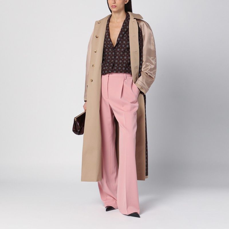 MOSCHINO COUTURE Reversible Trench Jacket in Gabardine and Satin