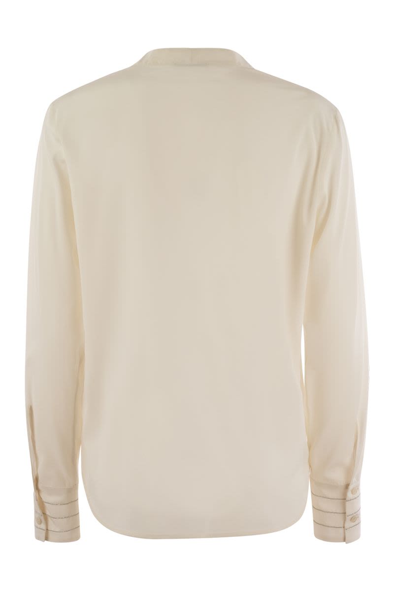 PESERICO Silk Crepe V-Neck Shirt