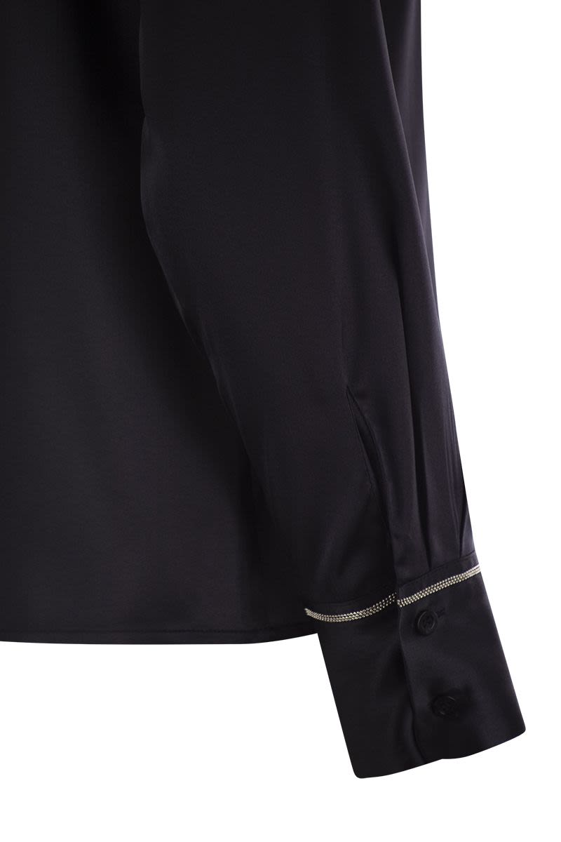 PESERICO Silk Crepe Button-Up Shirt