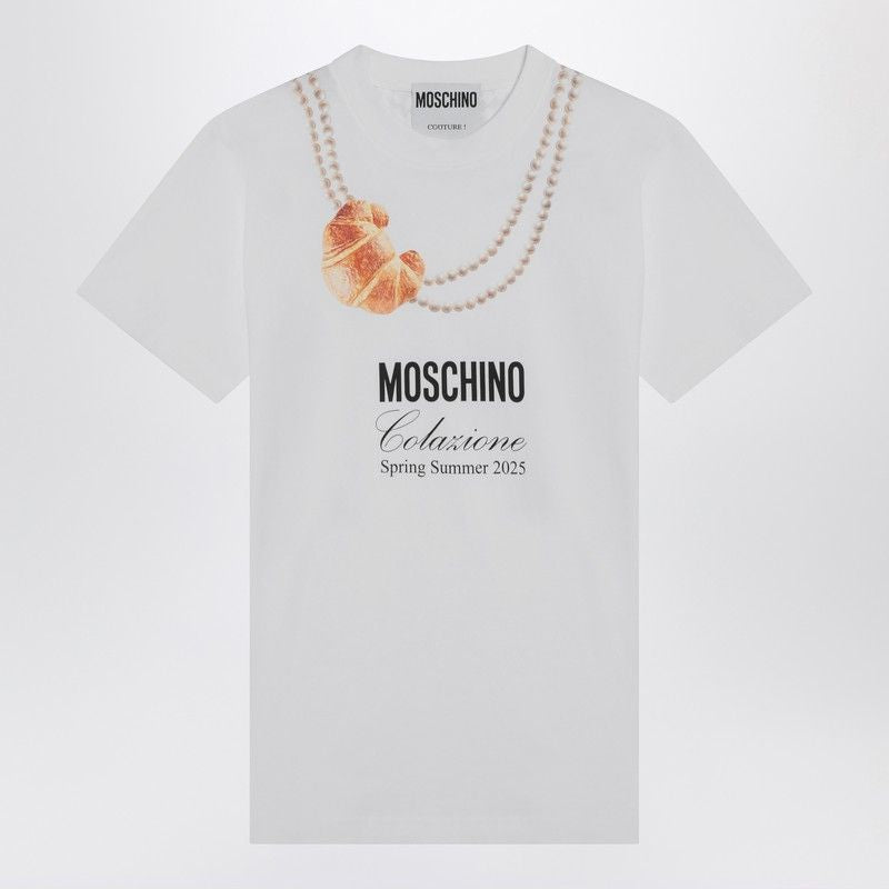 MOSCHINO COUTURE Breakfast T-Shirt with Front Logo Print