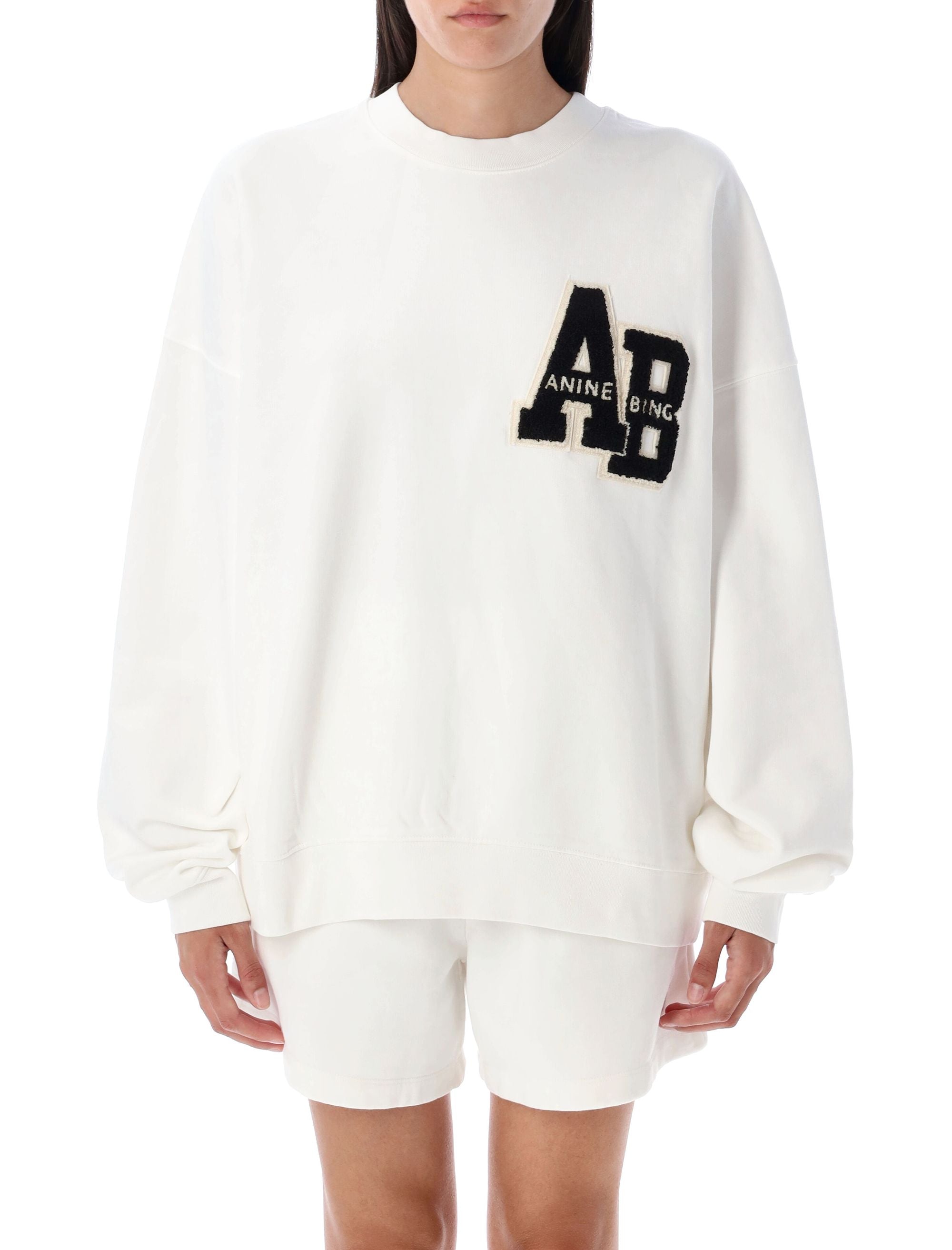 ANINE BING Oversized Cotton Crew Neck Sweatshirt - Women's