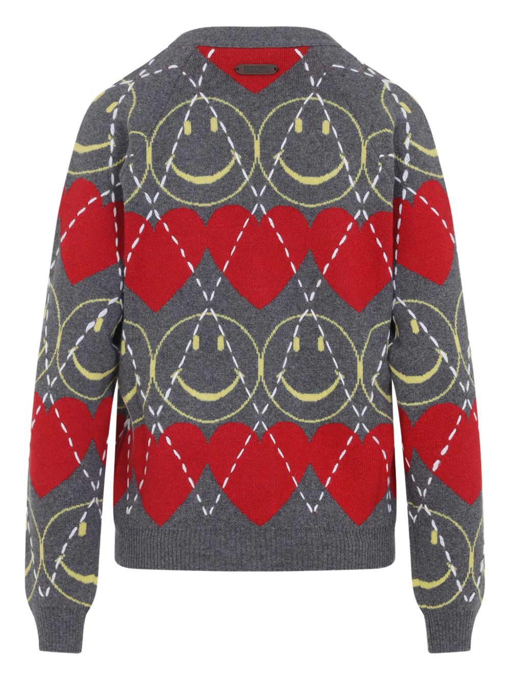 MOSCHINO COUTURE Smiley Face Wool Blend Cardigan