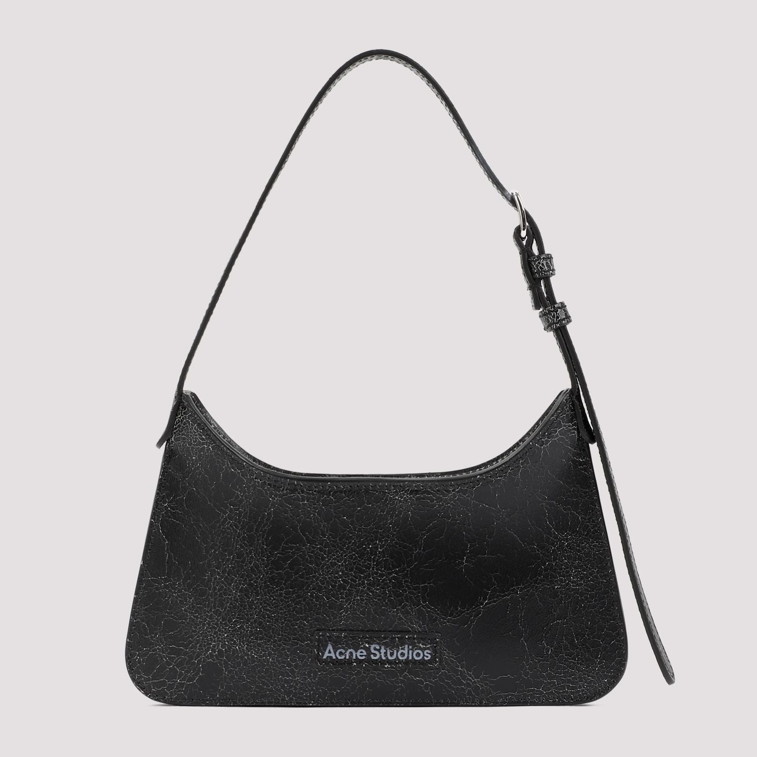 ACNE STUDIOS Leather Cracked Effect Shoulder Handbag