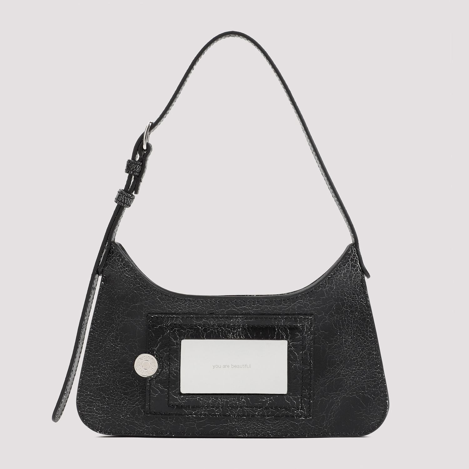 ACNE STUDIOS Leather Cracked Effect Shoulder Handbag