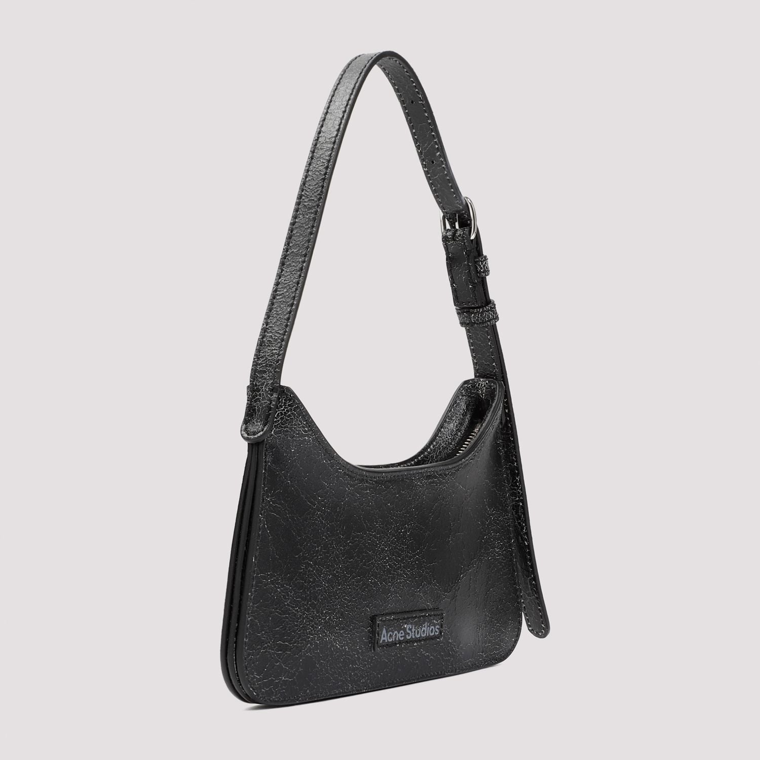 ACNE STUDIOS Leather Cracked Effect Shoulder Handbag