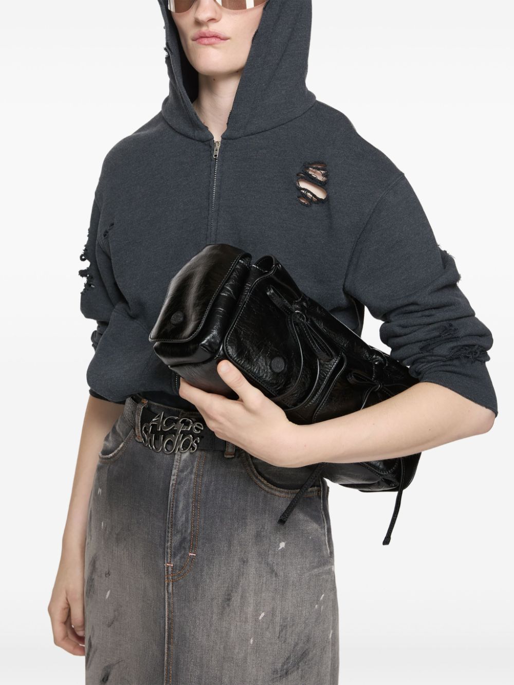 ACNE STUDIOS Foldover Top Handbag with Cargo Pockets