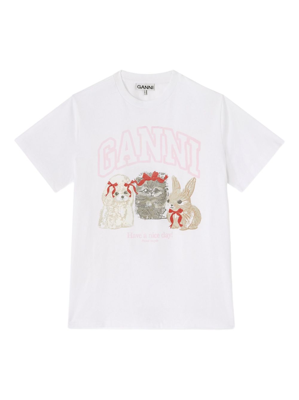 GANNI Cute Animals Organic Cotton T-Shirt