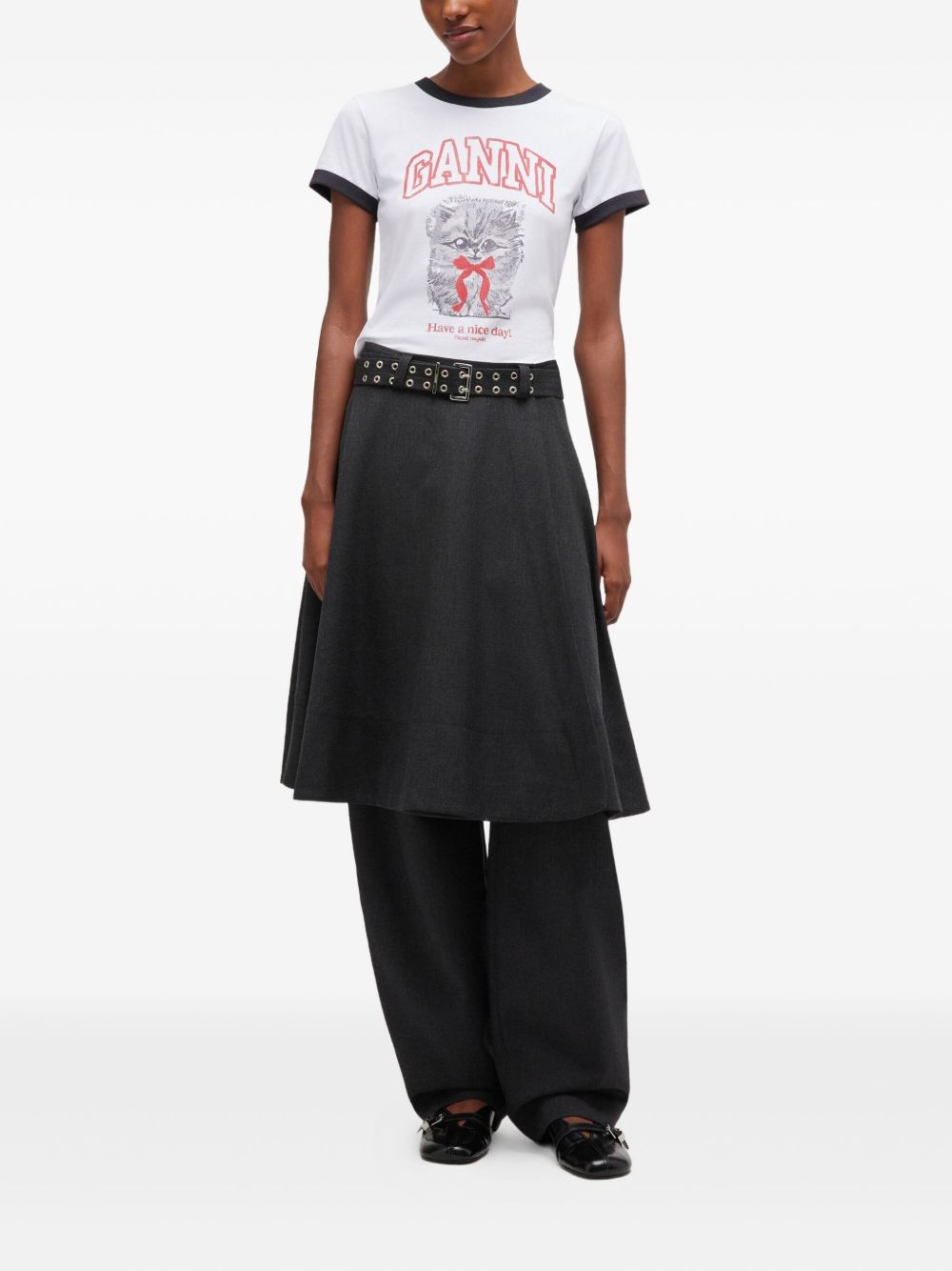 GANNI Organic Cotton Kitty Graphic T-Shirt for Women