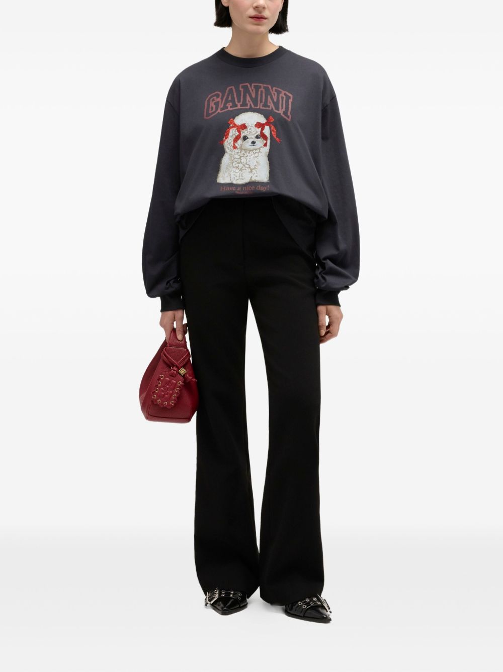 GANNI Organic Cotton Graphic Print Sweater