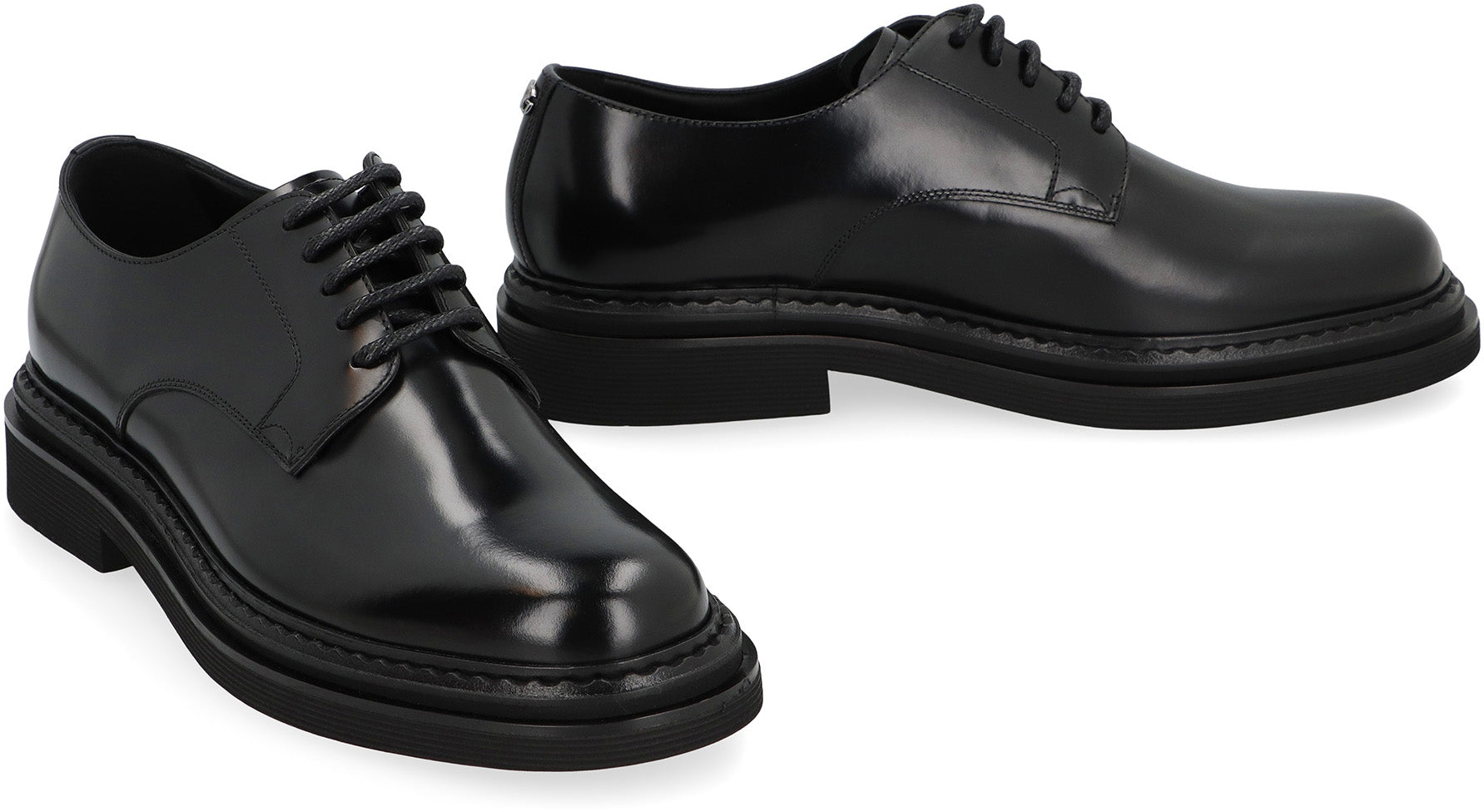 DOLCE & GABBANA Leather Lace-Up Derby Dress Shoes for Men - FW25