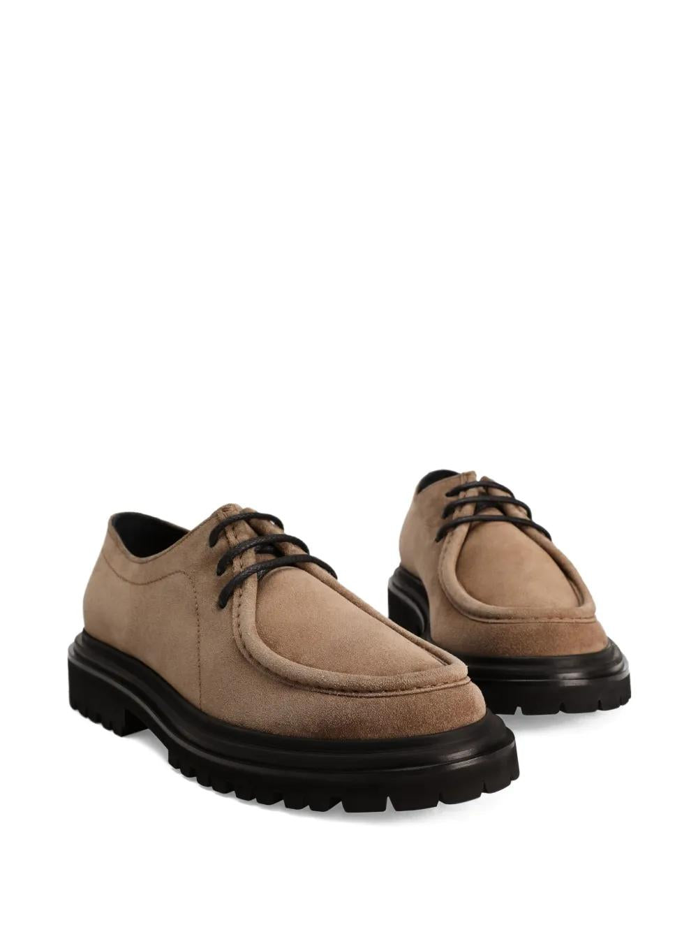 DOLCE & GABBANA Suede Derby Dress Shoes with Lace-Up Design