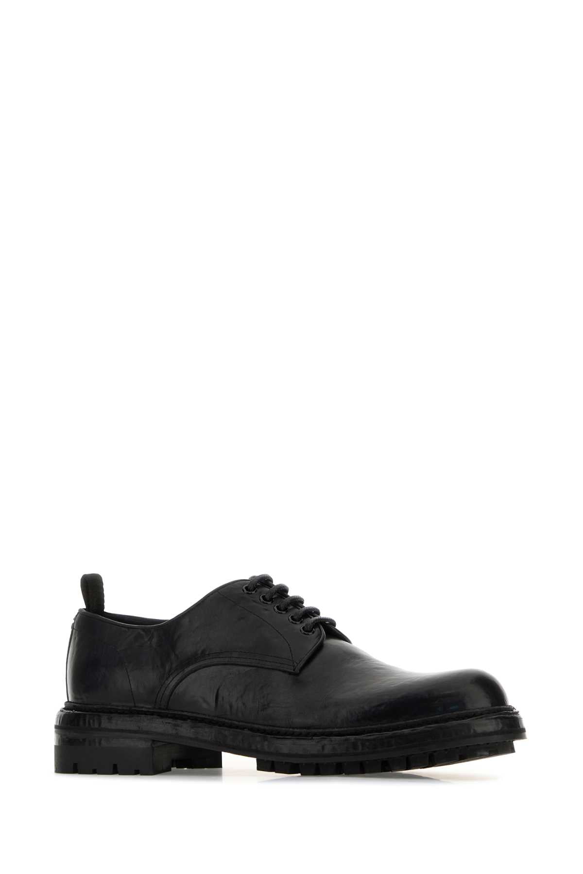DOLCE & GABBANA Classic Leather Derby Lace-Up Shoes for Men