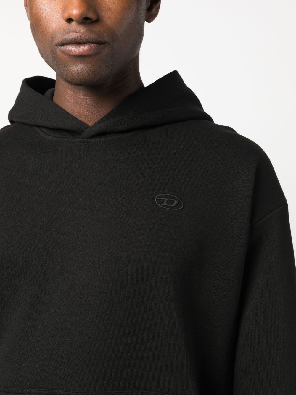 DIESEL Men's Oversized Hoodie with Embroidered Details - Regular Fit