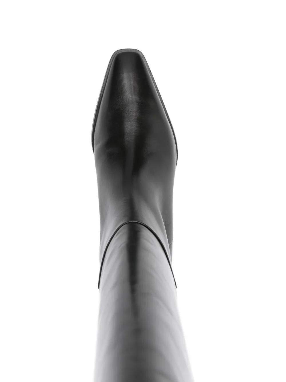 AEYDE 50MM Medea Leather Pointed Toe Knee High Boots