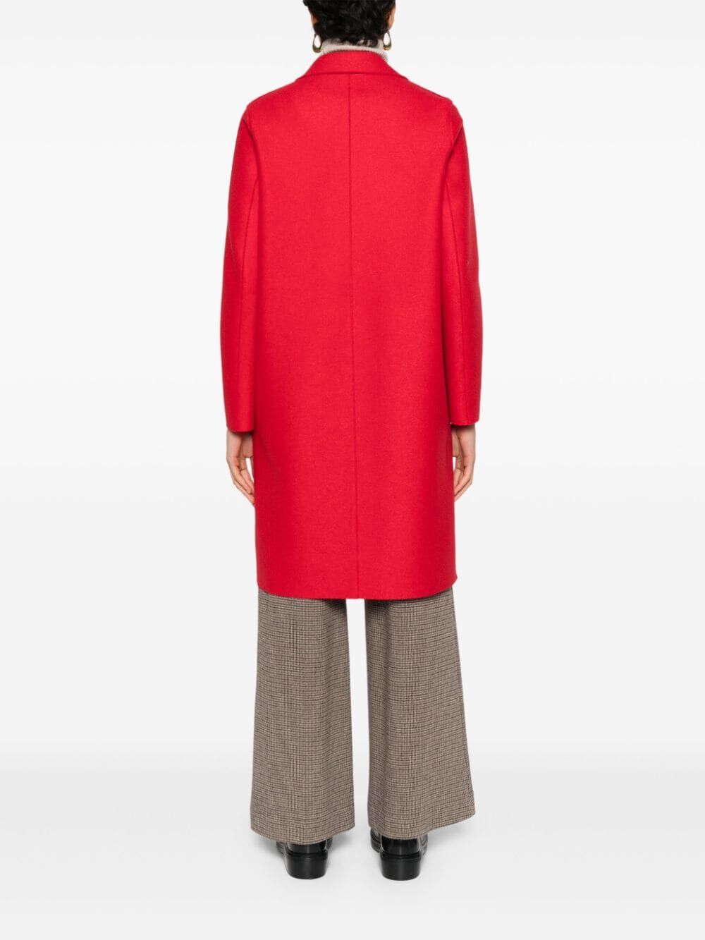 HARRIS WHARF LONDON Womens Pressed Wool Overcoat Size: Medium