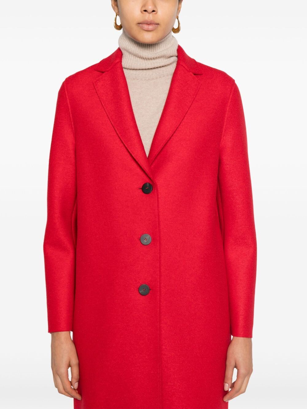 HARRIS WHARF LONDON Womens Pressed Wool Overcoat Size: Medium