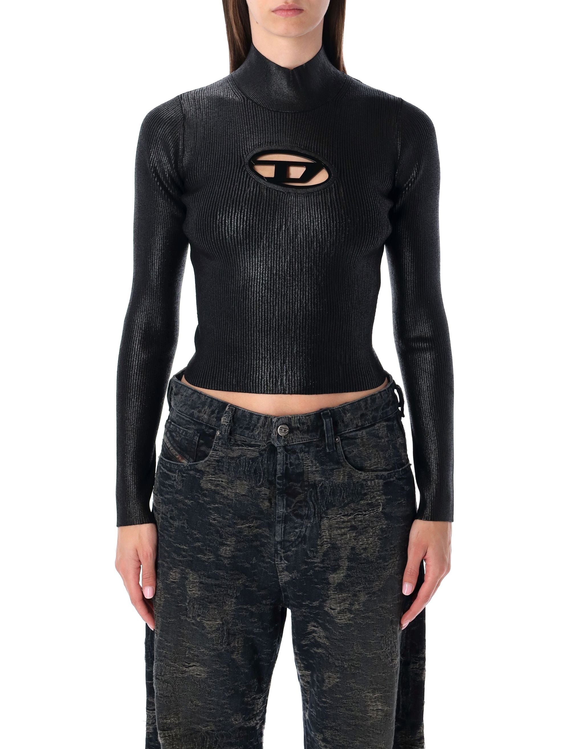 DIESEL Ribbed High-Neck Long Sleeve Top