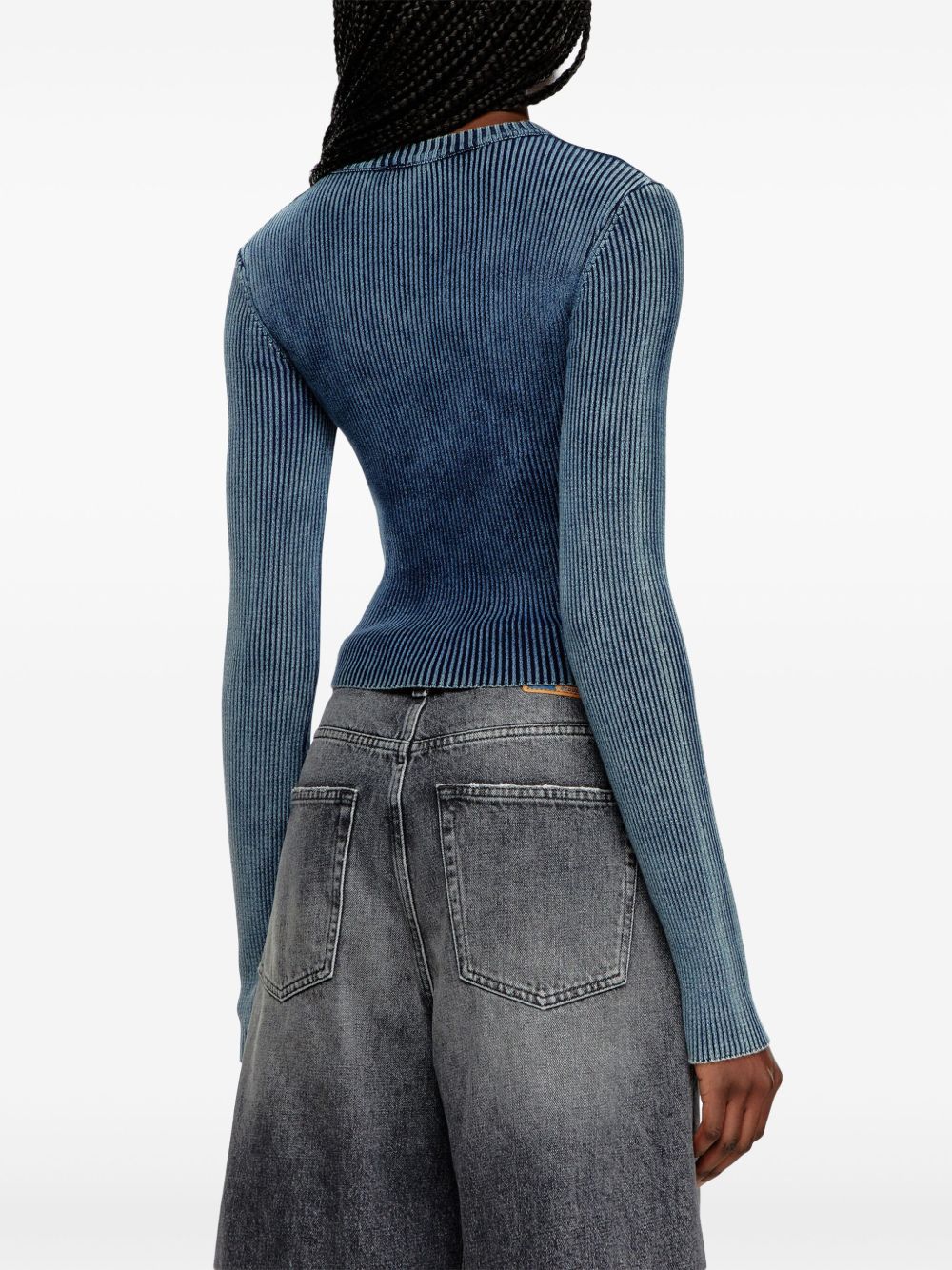 DIESEL Ribbed Long-Sleeve Top - Cropped Fit