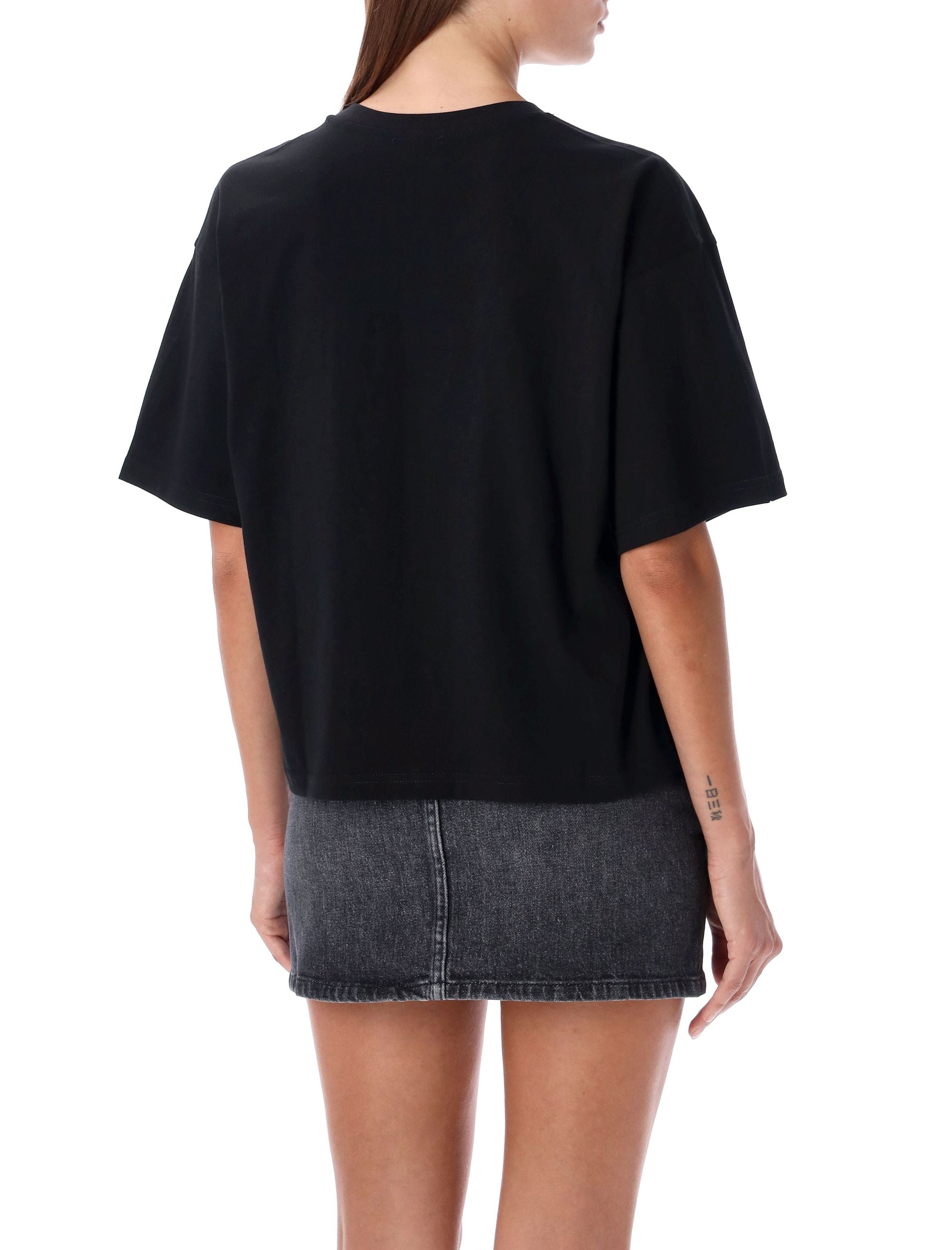 DIESEL Oversized Crop T-Shirt with Unique Chest Cut-Out - Size S