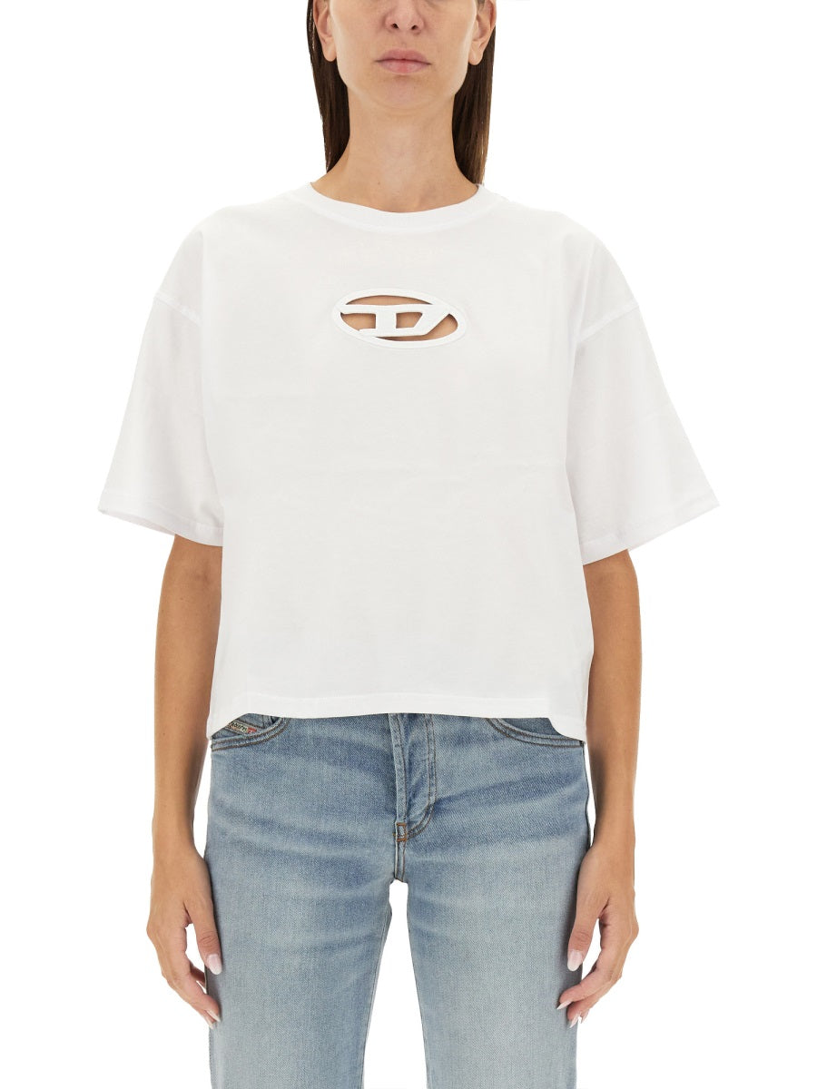 DIESEL Crewneck Crop T-Shirt - Size S