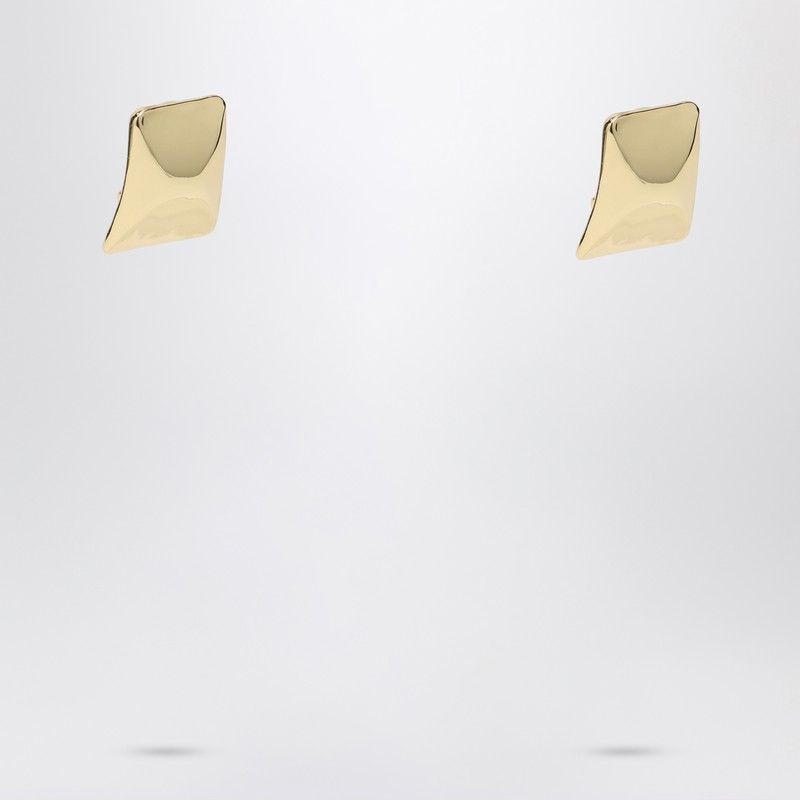 ANINE BING Rectangular Curved Gold Mini Earrings