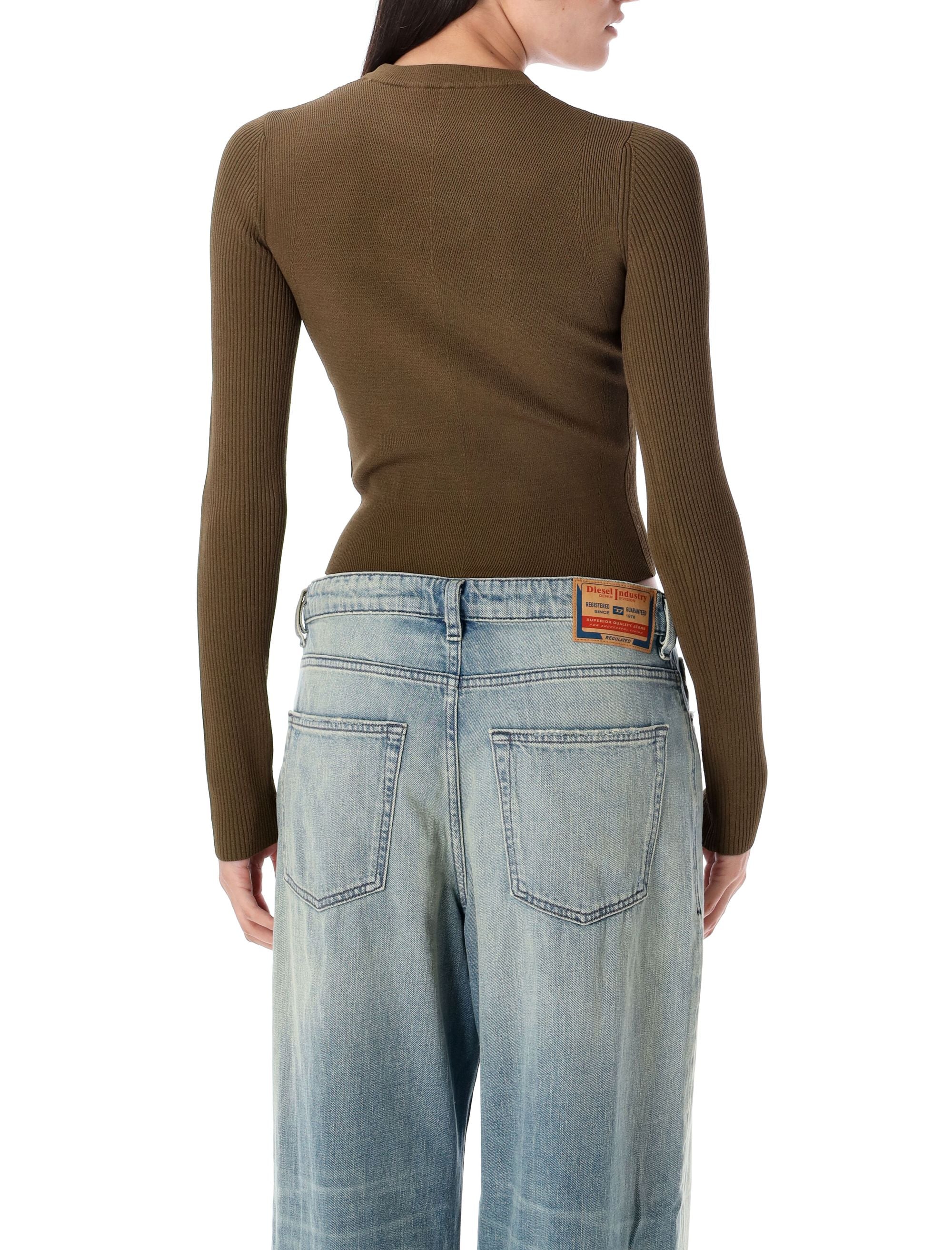 DIESEL Slim Fit Cut-Out Metal Plaque Top - Size S