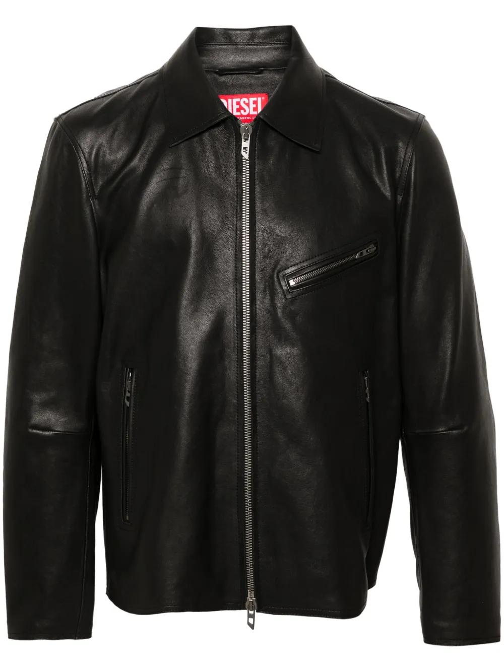 DIESEL L-Korn Leather Jacket for Men