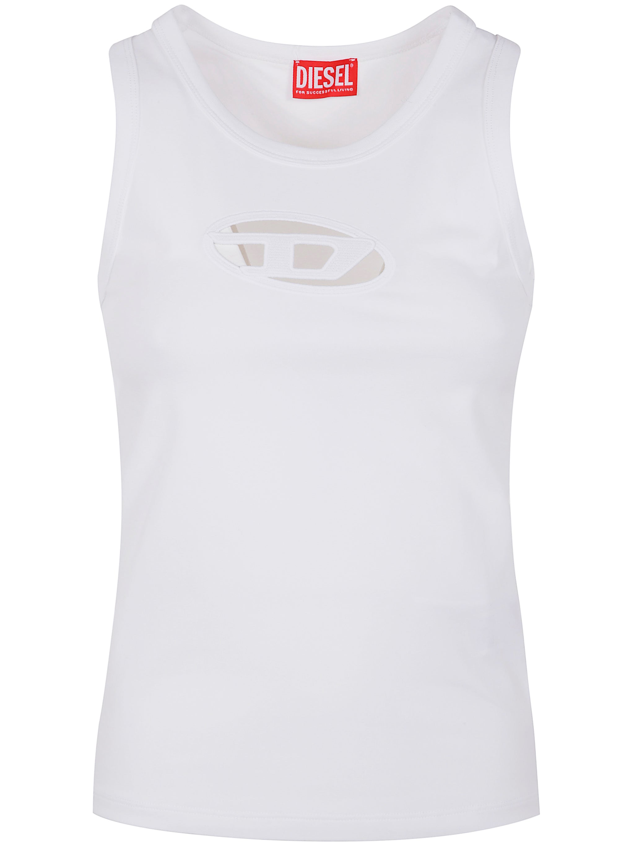 DIESEL Stretch Sleeveless Tank Top with Cut-Out Details - Size S