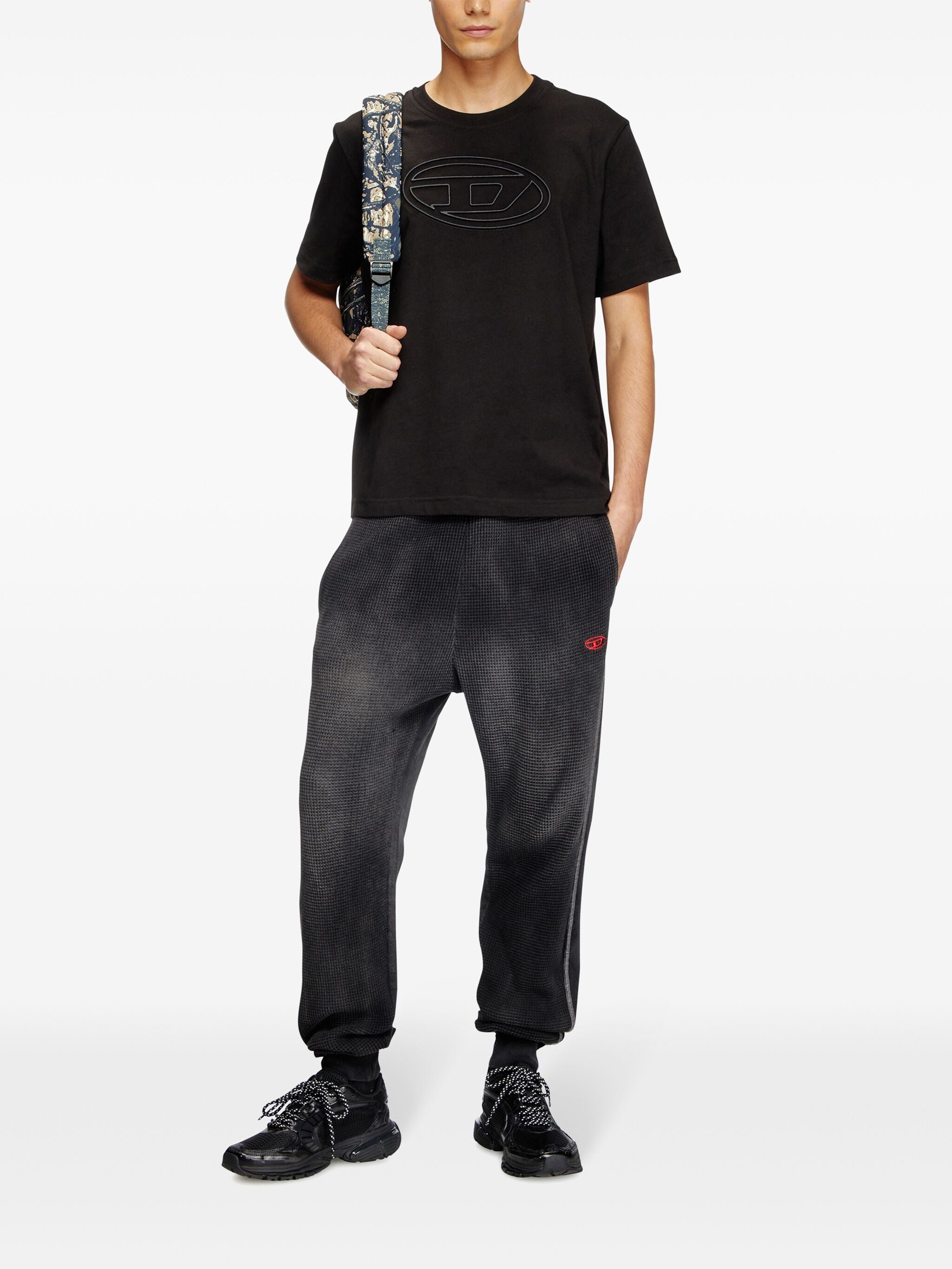 DIESEL Crew Neck Maxi Oval Logo T-Shirt - Size L