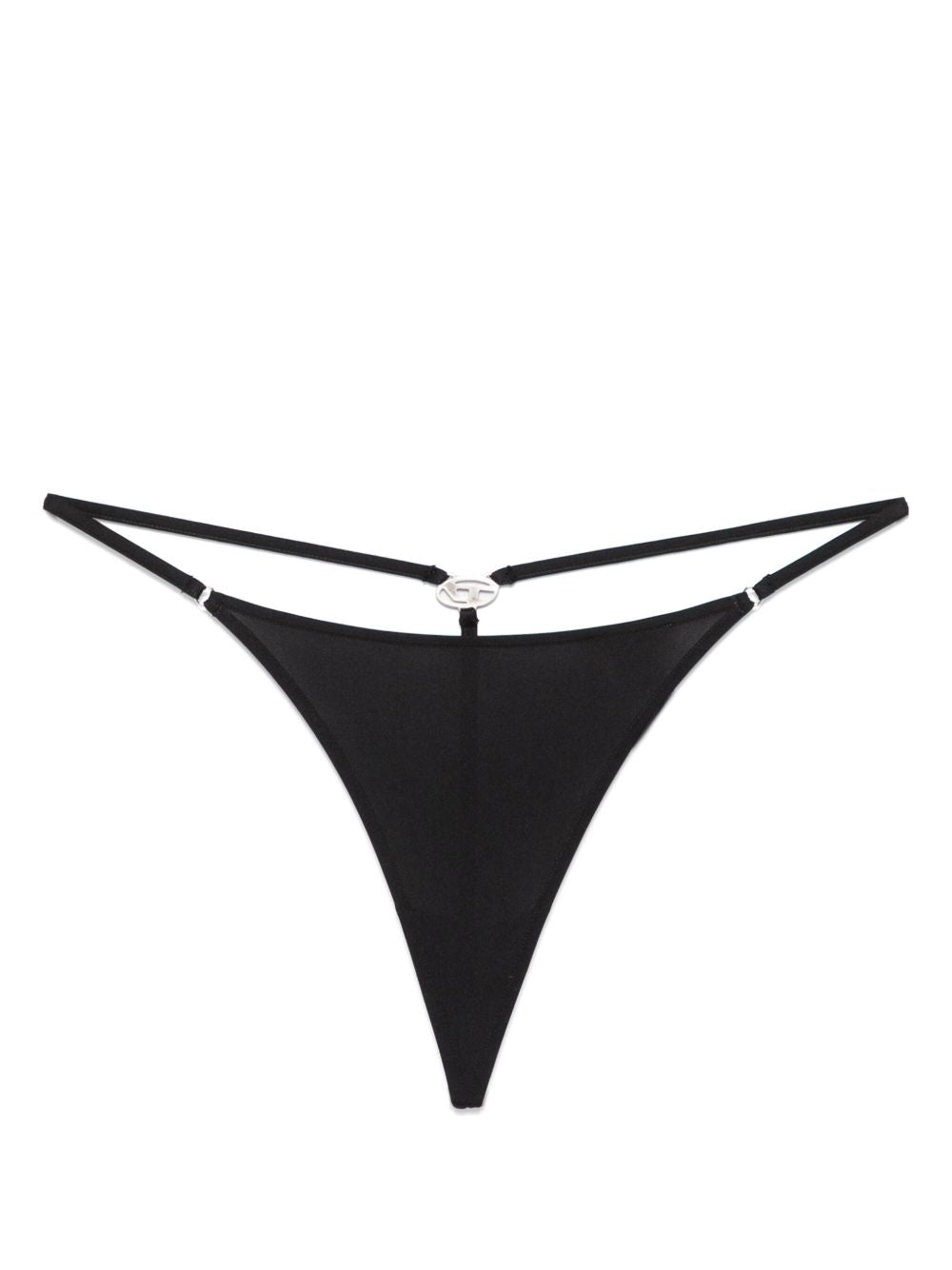 DIESEL Women's Mini Thong Briefs with Oval Logo Plaque