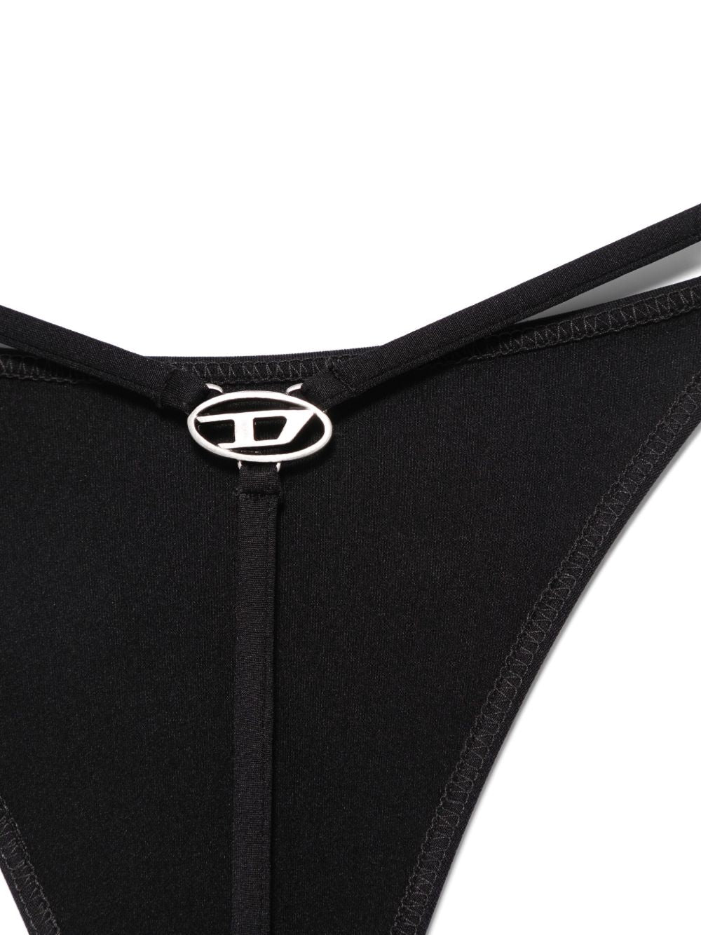 DIESEL Women's Mini Thong Briefs with Oval Logo Plaque