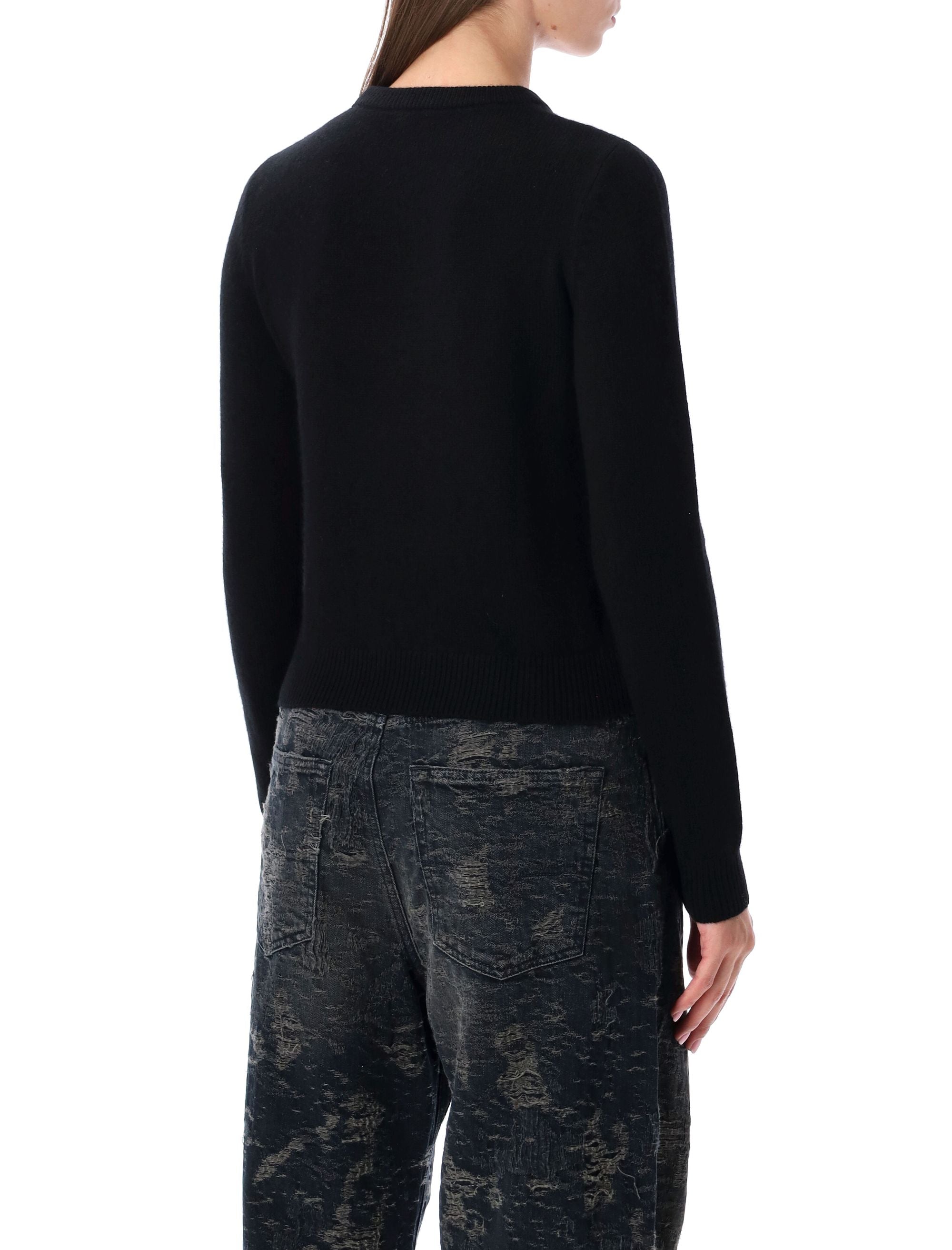 DIESEL Slim Crewneck Sweater with Maxi Oval Logo Cut-Out