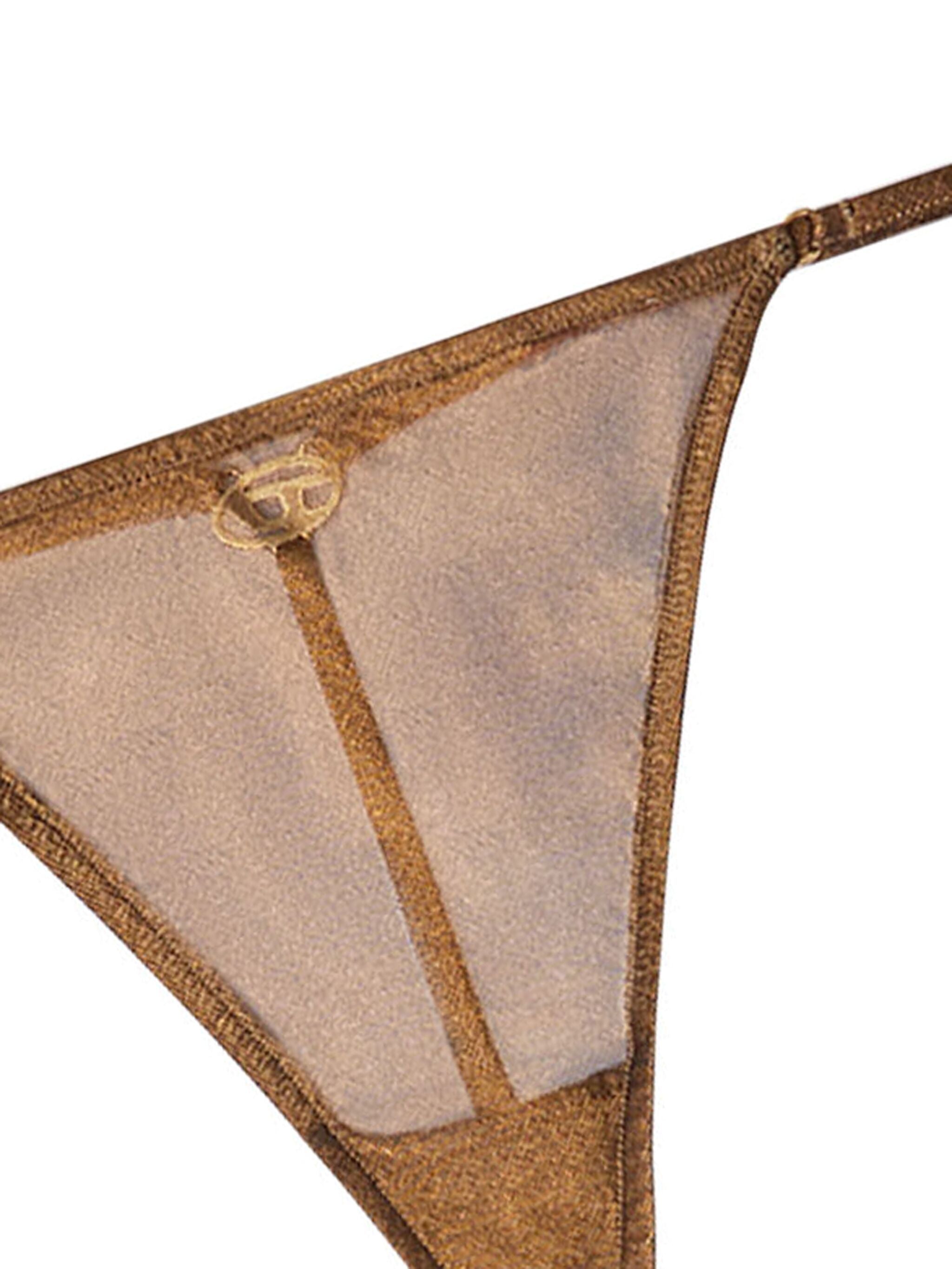 DIESEL Women's Mini Thong with Oval D Metal Plate