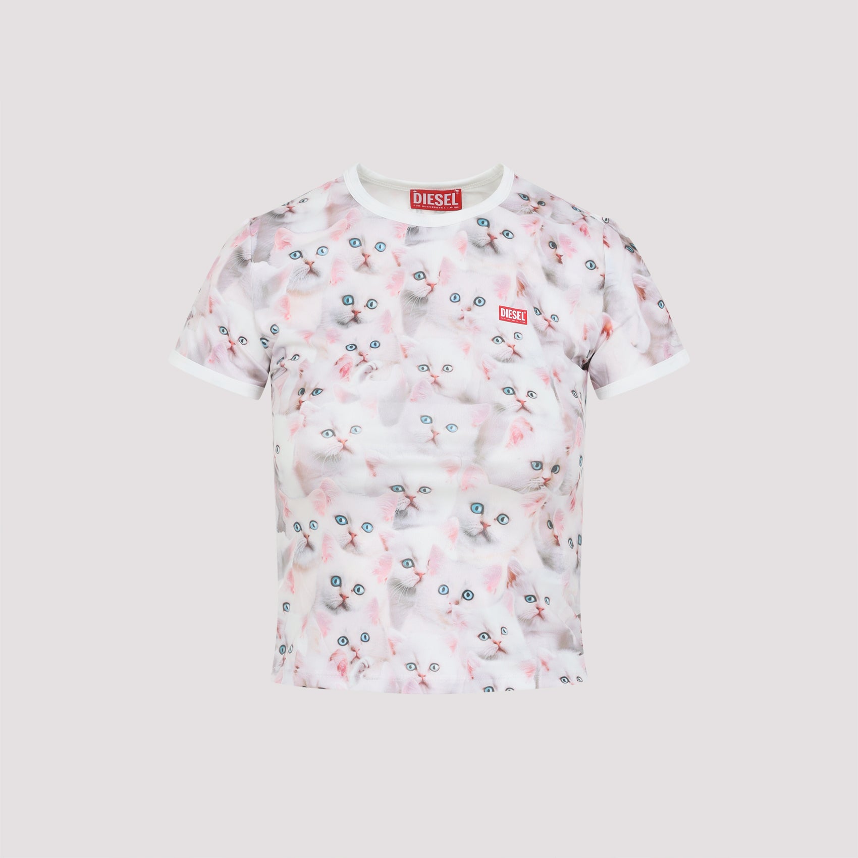DIESEL Cat-Print Short Sleeve T-Shirt for Women