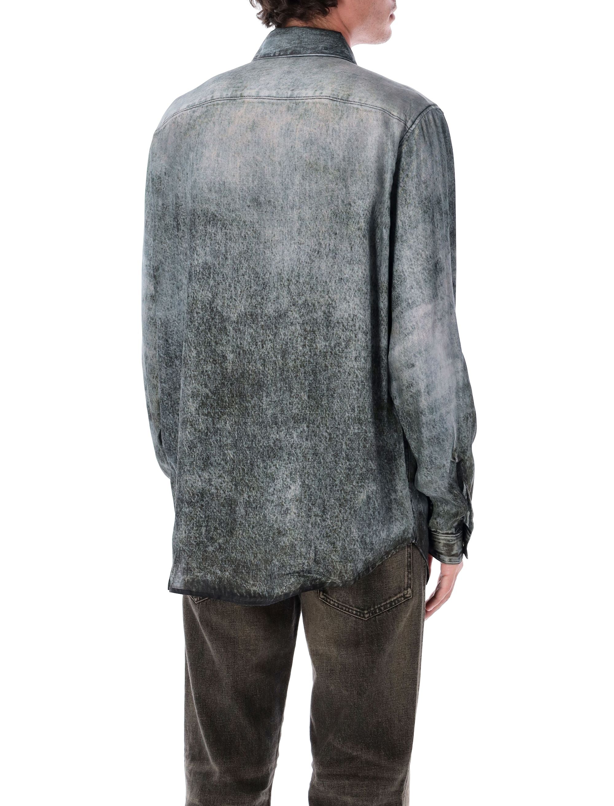 DIESEL Acid Wash Long Sleeve Shirt - Small