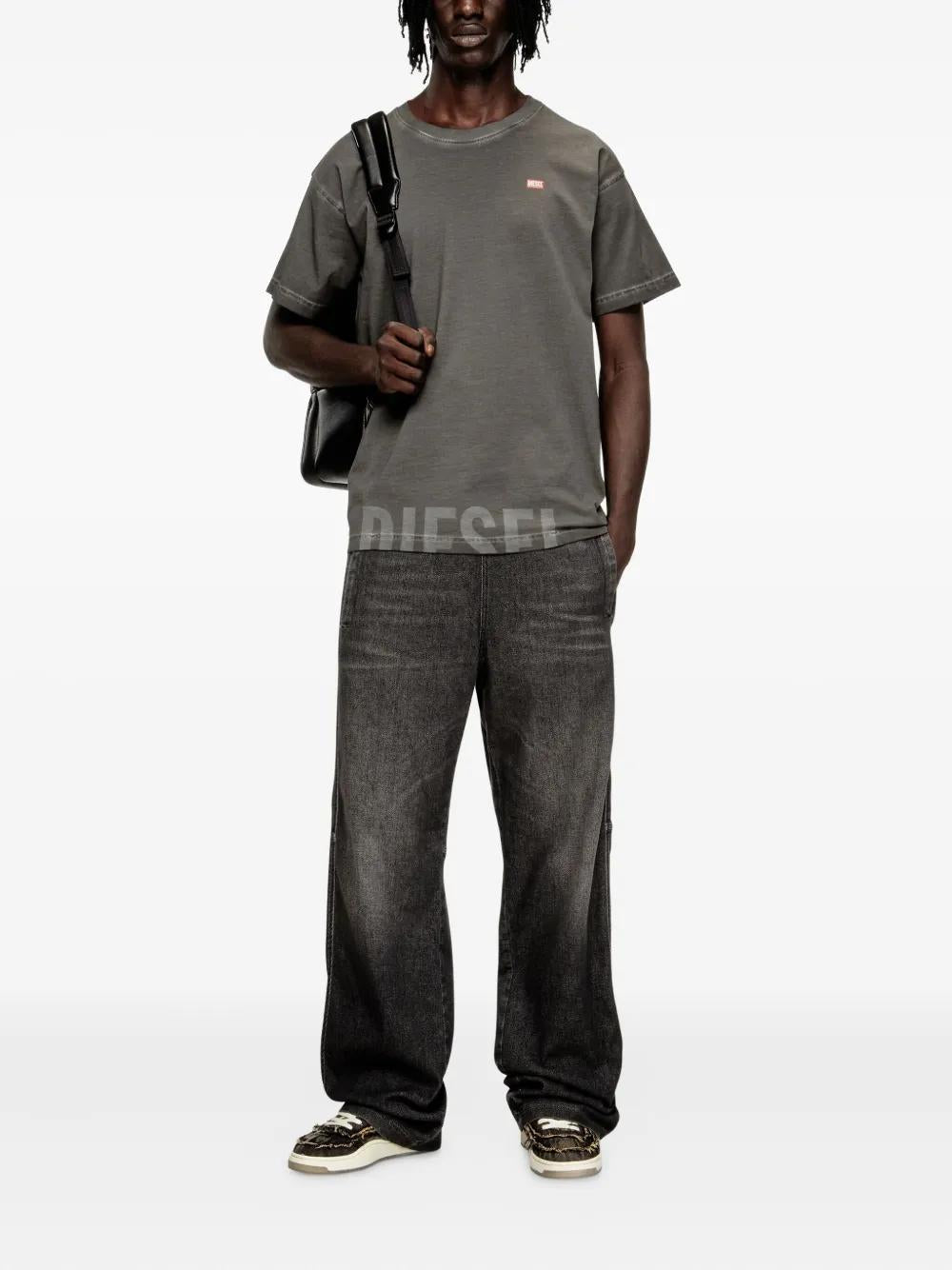 DIESEL Men's Mini Logo-Detail Cotton T-Shirt - Small