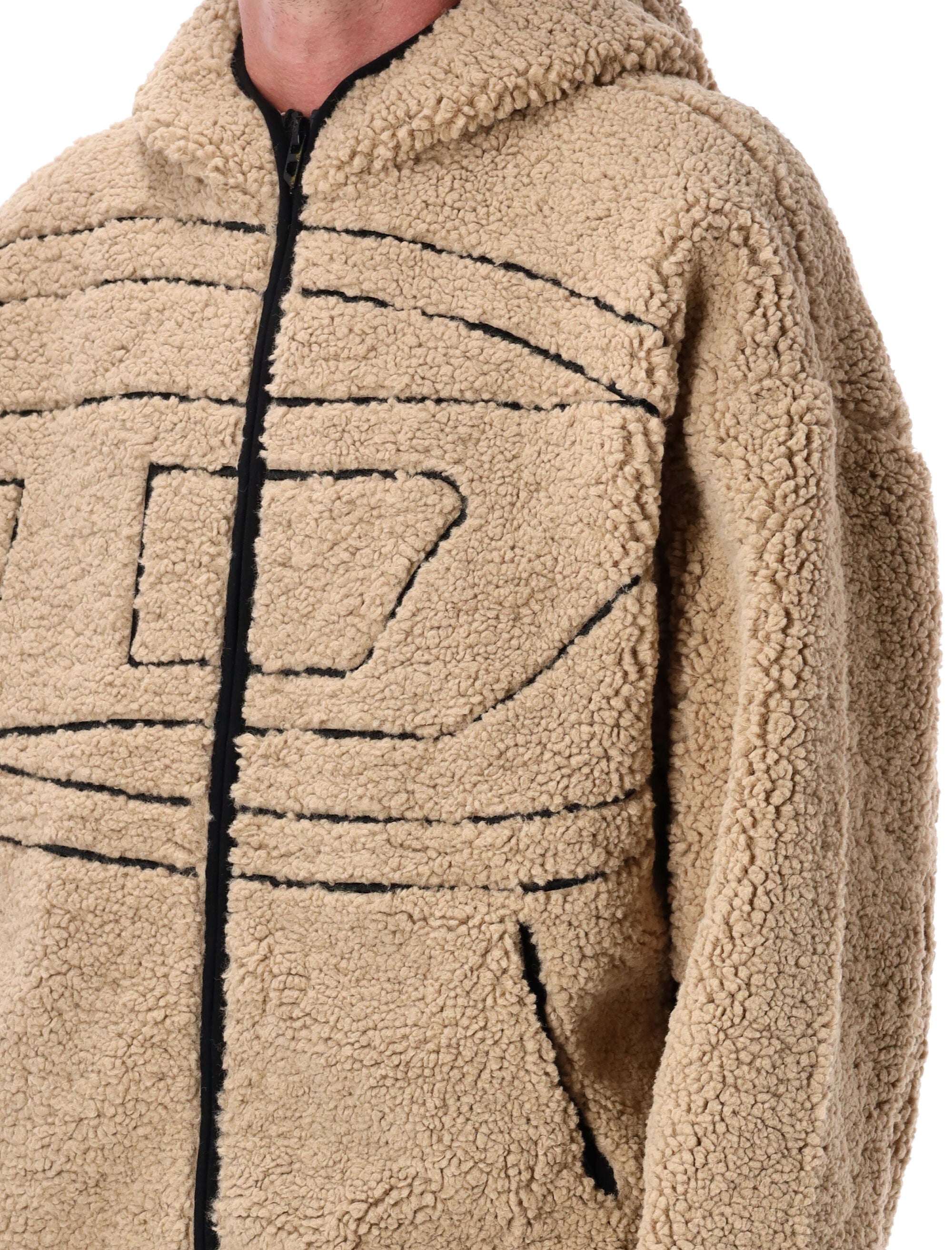 DIESEL Oversized Teddy Zip Hoodie - Men's L