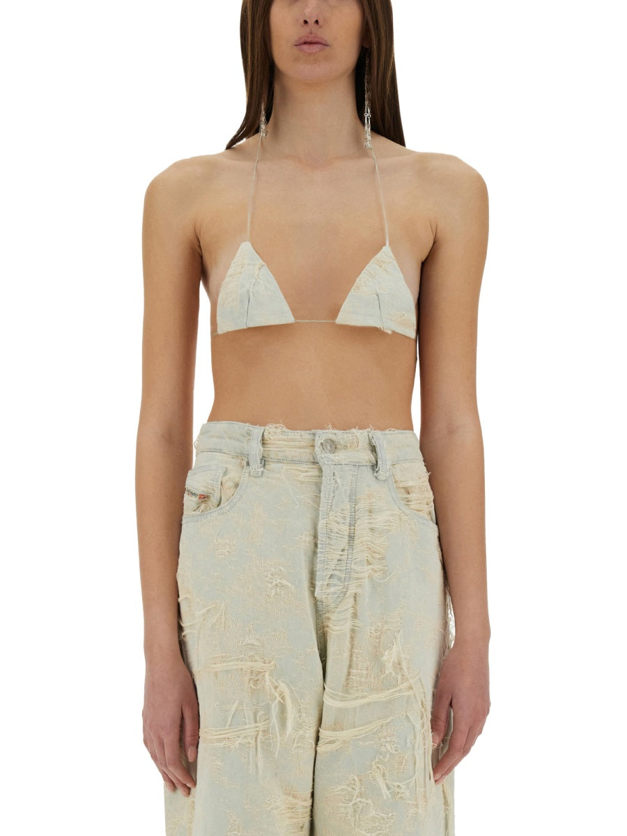 DIESEL Jacquard Denim Top (Size S)