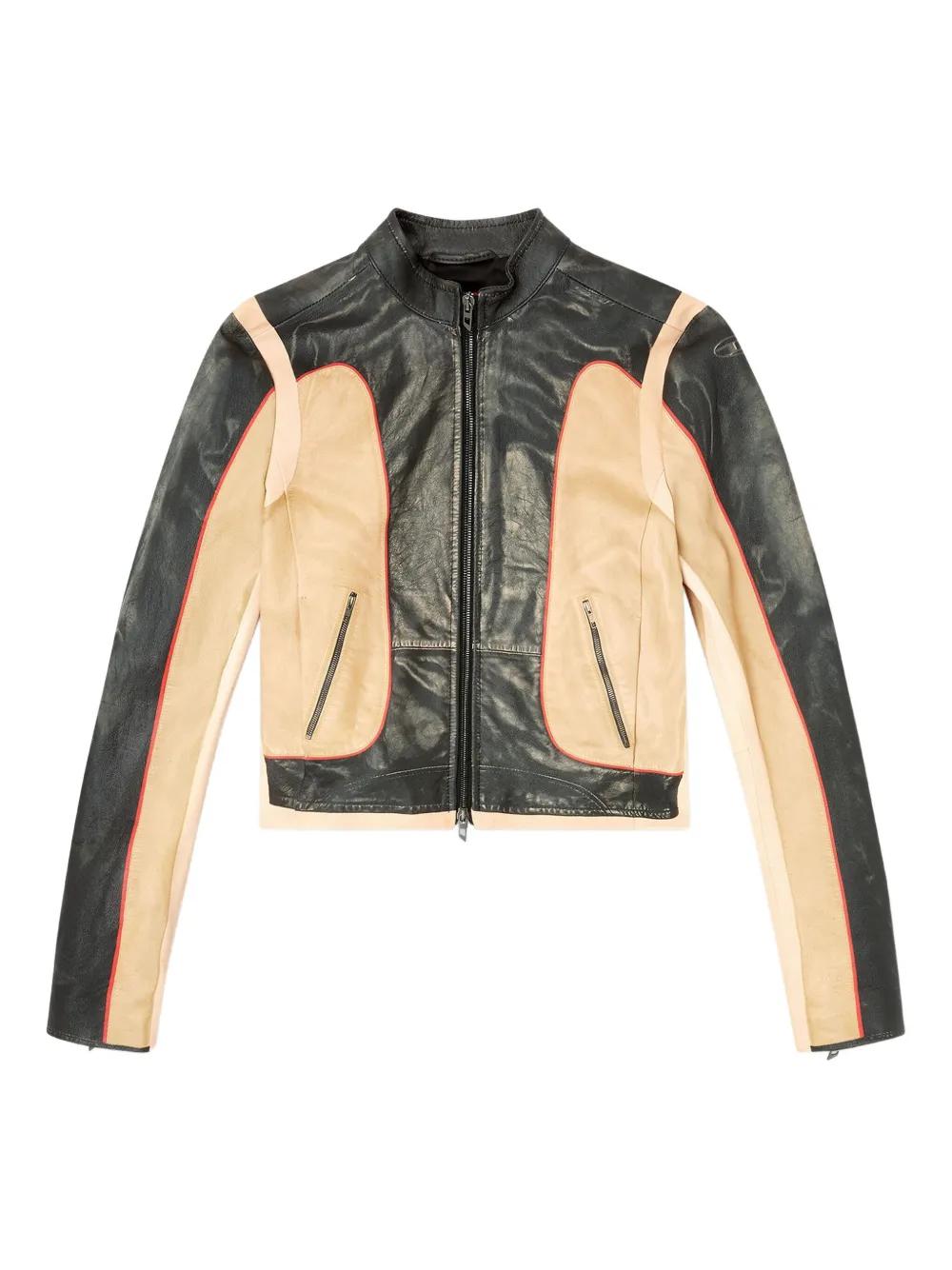 DIESEL Panelled Leather Jacket for Women - FW25