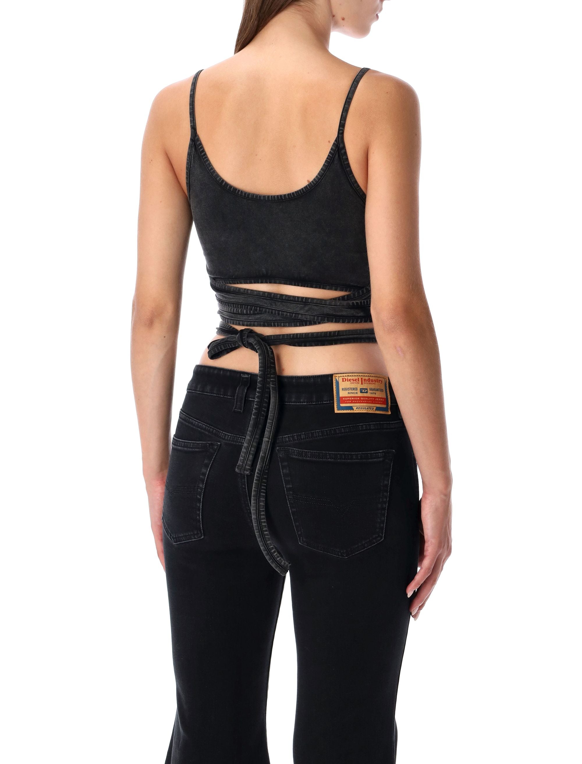 DIESEL Embroidered D Patch Wraparound Tie Top - Women's Size S