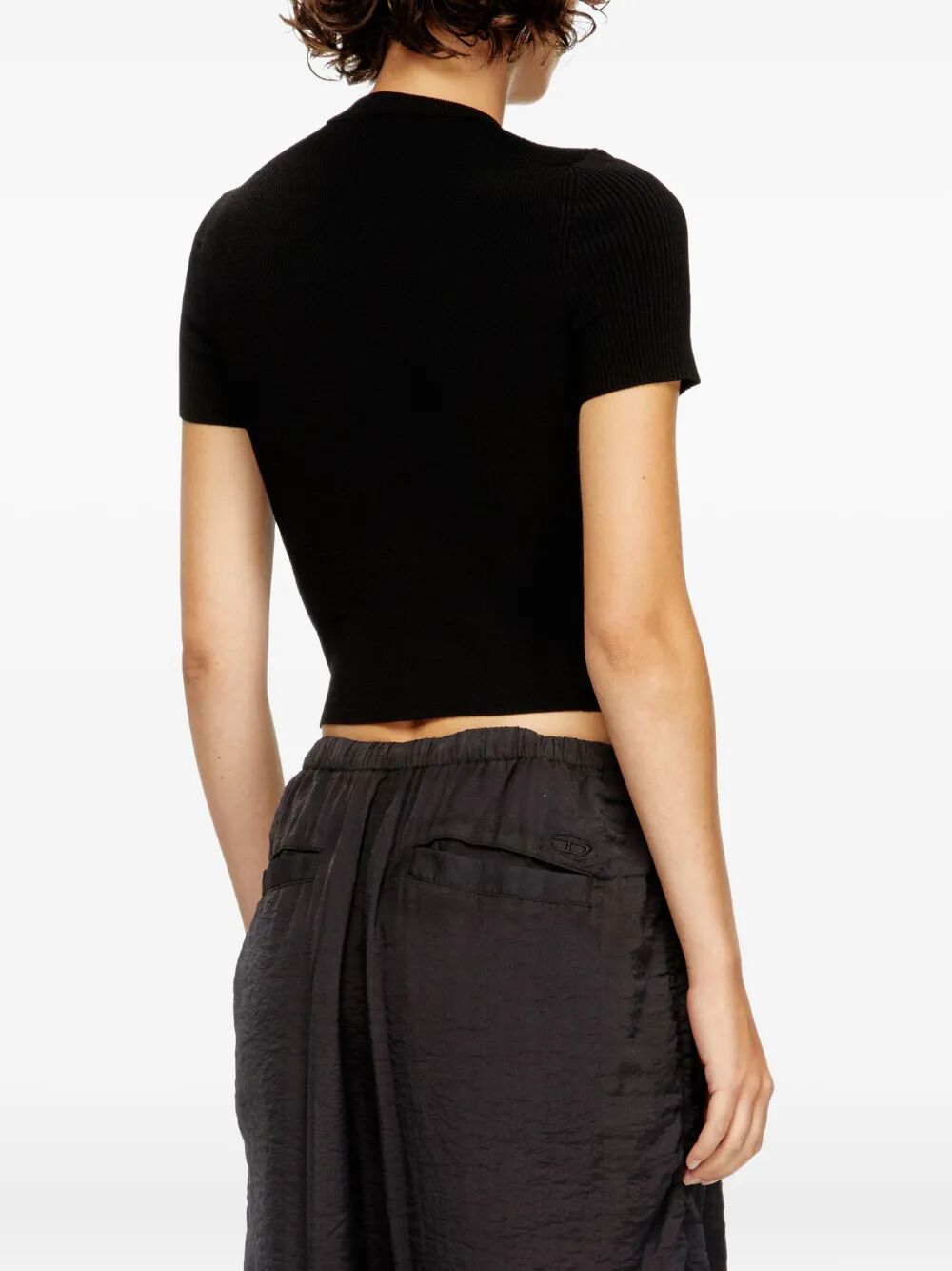 DIESEL Ribbed Crew-Neck T-Shirt for Women - FW25