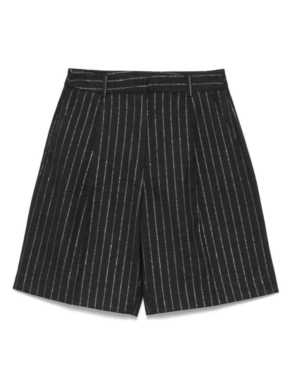 KARL LAGERFELD Chic Mini Shorts with Silver Stripes